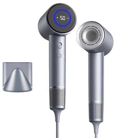 flintronic Secador de Pelo Iones, 1600w Secadores de Pelo Profesional Iónico, Frío/Calor Botón, 2 Velocidades 4 Temperaturas, Salón Hair Dryer con 1 Concentradors para uso Doméstico y de Viaje