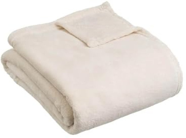 JYC CREATIVE Lätt Fleecefilt, Lätt Mjuk Varm Filt, Liten Filt, Medium och Stor, Överkast Filt, Sofffilt, Barnfilt, Babyfilt, (101 Vit, 130 x 160 cm)