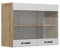 Vicco Küchenglashängeschrank R-Line, Glashängeschrank, Weiß Landhaus, 80 cm