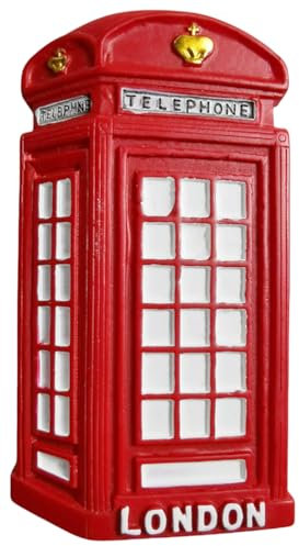 Calamita da frigorifero con cabina telefonica Londra Inghilterra Regno Unito souvenir turistico magnete decorativo dipinto a mano artigianale