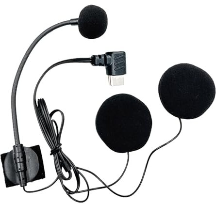 HunicandIU Altoparlante per Casco da Motocicletta | Microfono da Motociclo Impermeabile | Cuffie Antirumore Ad Alta Definizione Impermeabili Con Tipo-C Per Interviste E Vlogging Con Mezza Visiera