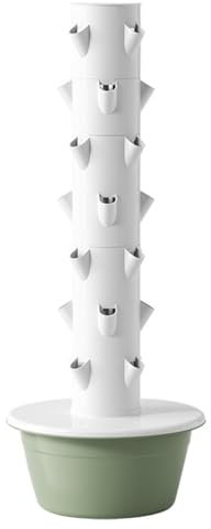 LADECNERHT Torre Hidropónica, de Cultivo Hidropónico de Jardín para Hierbas, Frutas Y Verduras, Kit de Cultivo Aeropónico con Bomba Hidratante,Temporizador para Hierbas,green-7-Layers