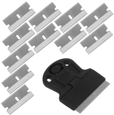 CALLARON Herramientas para Uñas de Raspador de Vidrio y Estufa Cuchillas de Afeitar Reemplazables para Quitar Pintura y Calcomanías de Seguridad