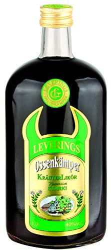 Ossenkämper Kräuterlikör 40% vol alc. 1,0 l mit gratis mundgeblasenem Ossenkämper-Hornglas