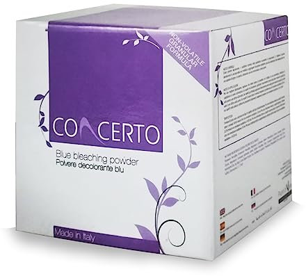 Polvo Decolorante para coloración capilar. Decoloración capilar permanente. Uso profesional. Ideal para decolorar el cabello - Concerto 450G. AZUL