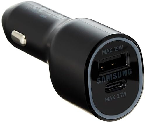 Samsung EP-L4020 Caricatore da viaggio per auto 40W, 2 porte USB e USB-C, Nero
