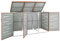 Keketa Mülltonnenbox für 3 Tonne Müllbox Mülltonne Mülltonnenverkleidung Mülltonne Müllcontainer Gerätebox Rostfrei Abschließbar Orange 207x77,5x115 cm Edelstahl