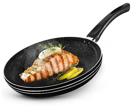 ZENQA Frying pan for Induction Hob Pans Non Stick | Ceramic Coated 20 cm Fry Pan Frying Pans for Eggs & Omelette Maker | Non Toxic Cookware Pancake Pan Electric Gas Hob 24cm