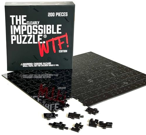 CM Originals The Clearly Impossible Puzzle 100, 200, 500, 1000 Pieces Hard Puzzle for Adults Cool Difficult Puzzles Clear Hardest Puzzle - Difficult Funny Puzzle for Adults (200 Piece WTF Edition)