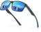 Occhsouo Sonnenbrille Herren Polarisiert Damen UV400 Schutz Sport Sunglasses Men Women TR90 Ultraleichte Rahmen Schwarz Retro Polarisierte Sonnenbrillen für Angeln, Fishing, Fahren, Ski - Blau
