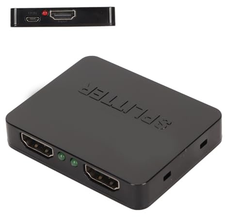HDMI Splitter, 1 In 2 Out 4K HD HDMI Splitter Switcher 1x2 för Dubbla Bildskärmar, Stöder Full HD 1080P 3D för för Blu-ray HDTV