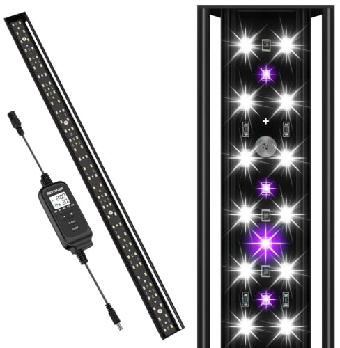REPTITRIP 27-Inch LED UVB Reptile Light with Auto On/Off & Preset Day-Night Cycle Dimming, 4 UVI Modes Fixture Controller, 22W Aluminum UVA UVB Lamp for Bearded Dragons, Turtles & Snakes, 6500K