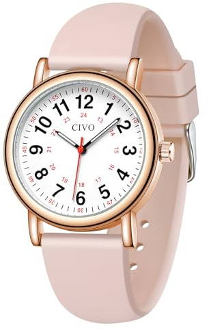 CIVO Reloj Enfermera Mujer Hombre: Impermeable con Esfera Fácil Lectura - Relojes de Pulsera Analógico Luminosa - Regalo per Estudiante de Medicina