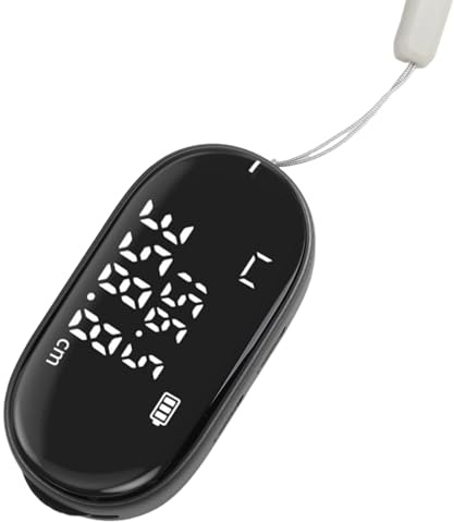 Gettimore Metro a nastro digitale ricaricabile, portata 100 m, con display LCD per una misurazione accurata della distanza ± 0,5%, design compatto a rullo, nero
