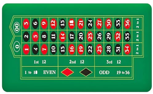 Abbdbd Roulette Layout Mat Roulette Rubber Table Mat Water-resistant Roulette Mat Card Game Table Mat for Game Night Party