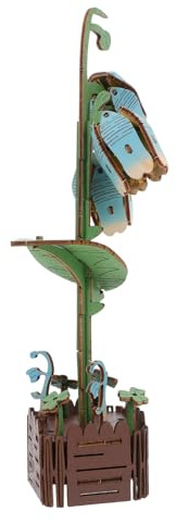 Hemobllo Puzzle Fleur à Assembler Soi-même Kit de Construction de Fleurs Artificielles Bois Décoration Intérieure et Cadeau