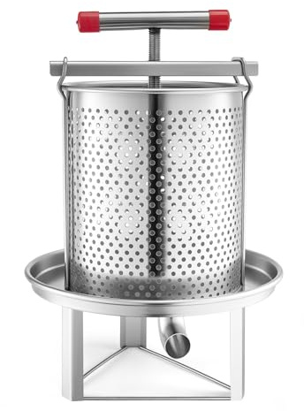 Stainless Steel Manual Honey Press Extractor Wine Making Accessories Extractor Beekeeping Machine and Cider Fruit Wine Press Crusher for Honeycomb Vinasse Vegetables Cafe
