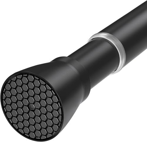 HAOYUNTE Gardinenstange ohne Bohren 75-160 cm Ø 22 mm，Schwarz