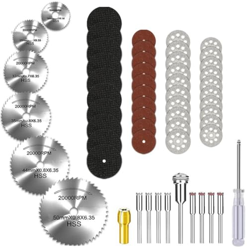 Bosiyrggrl Set di Mole da Taglio Compatibili con Utensili Rotanti con Gambo da 1/8 Pollice, Mole da Taglio Diamantate 545, per HSS