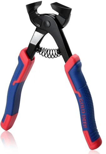 GOLD DEER 7 Inch Tile Nippers Heavy Duty Mosaic Cutter Pliers with Tungsten Carbide Jaws & Spring-Assist Ergonomic Grip for Ceramic Porcelain Glass Mosaic Tiles Professional Tile Working Tool