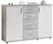 Stella Trading BOBBY Kommode in Beton-Optik, Weiß - Modernes Sideboard mit viel Stauraum für Ihren Wohnbereich - 120 x 82 x 35 cm (B/H/T)