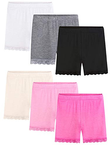 BOOPH Lace Bike Short Girls Dance Undershorts for 3-4T 6 Pack Multicolored