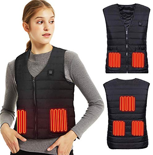Lyeiaa Gilet riscaldato USB, Giacca riscaldabile elettrica 5V, Scaldino riscaldante per Uomo e Donna Escursionismo all'aperto, Caccia, Motocicletta (Senza Batteria)
