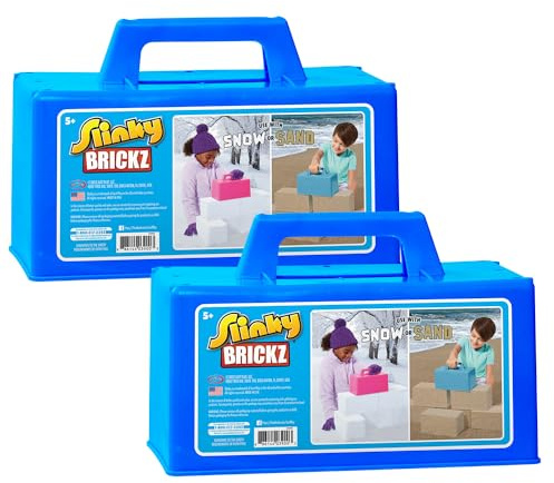 Just Play The Original Slinky® Brickz Sand and Snow Outdoor Play Toy, Pack of 2, 10-inch Wide Brick Mold, Pretend Play, Kids Toys for Ages 5 Up