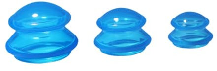 Generic Juego de ventosas de silicona para masaje con ventosa de 3 piezas para espalda, Azul