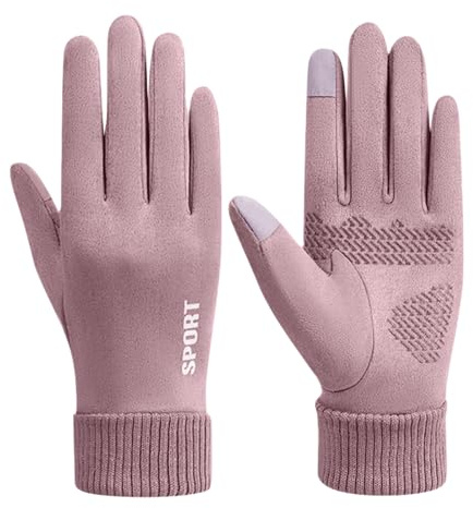 Mayoii Gants de cyclisme pour femme - Gants d'hiver chauds pour femme - Coupe-vent et imperméables - Écran tactile - Avec silicone antidérapant - Pour le cyclisme, la conduite et l'extérieur