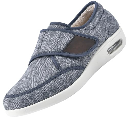 Scarpe Ginnastica Ortopediche,Scarpa Donna con Hook & Loop Scarpe Ginnastica a Strappo per diabetici Chiusura in Memory Foam Sandali.Grey－42
