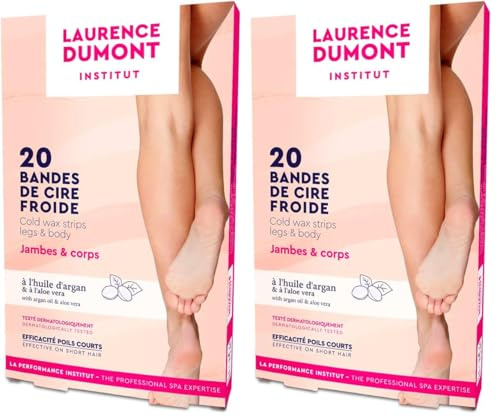 Laurence Dumont - 20 bandes de cire froide Jambes & Corps - Peau sensible : Peau lisse et douce (Lot de 2)