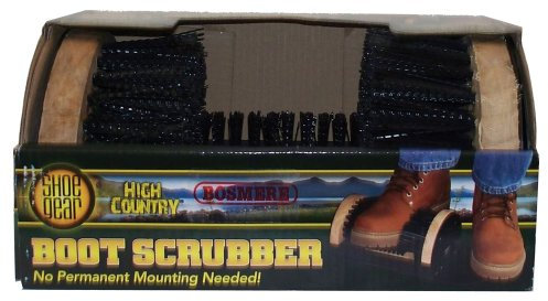 Bosmere, Pulisci Scarpe, Spazzola per Scarpe e Stivali, 4 Spazzole Rigide, Pieghevole, Nero, Legno e Fibra Sintetica