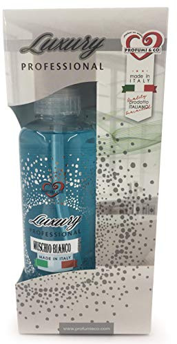 Profumi & Co-Parfums D'Ambiance Spray Luxury Professionnel-Parfum Voiture, Desodorisant maison, le travail-Diffuseur d’Essence-Durable 300 ml Fabriqué en Italie (Blanc Musc)