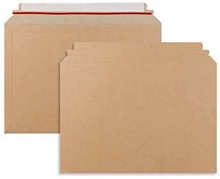 AKAR A4/C4-234x334mm -[ Pack of 50 ] Strong Rigid Cardboard Envelopes/Cardboard C4 Envelope, Heavy Duty 400gsm,Corrugated Capacity Book Mailers,Peel & Seal, Rip & Strip Open Capacity A4 Book Mailler