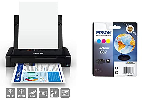 Epson WorkForce WF-110W Portable A4 Inkjet Printer + Ink Cartridge