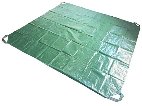 7x7 Ft Yard Garden Leaf Tarp W/ 4 Handles Waterproof Tarp for Sandbox Cover,Outdoor Tarpaulin,Lawn Debris,Landscape Pruning,Leaf Hauler,Tent Footprint,Camping Tent Mat,Patio Table,Yard Fire Pit Cover