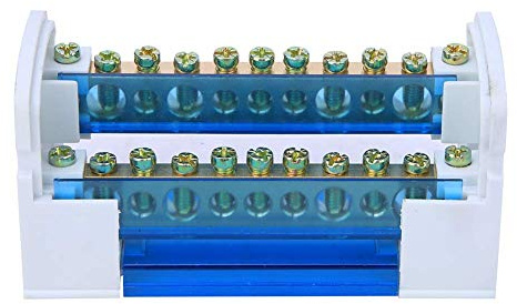 Scatola di Distribuzione per Morsetti su Guida DIN, Scatola di Derivazione per Morsettiera Monofase a 2 Livelli, con Copertura Antipolvere Trasparente e Barriera di Isolamento, per Ingegneria Elettric