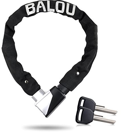 Kettenschloss Fahrrad 75 cm - Fahrradschloss Kette Sicherheitsstufe 10 - Motorrad Schloss Bike Lock, schwarz