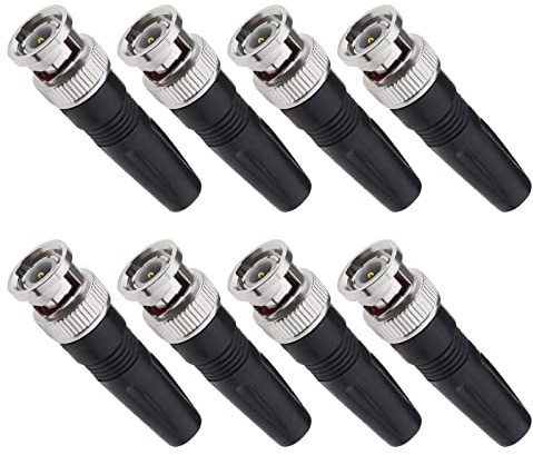 Create idea 8Pcs BNC Connettore maschio di ricambio BNC maschio adattatore di saldatura accessori per CCTV Sistema di sicurezza domestica Camera Audio in gomma