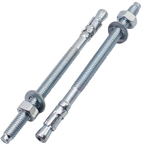 SKIR'CO Ancoraggi a cuneo zincati M8 x 120 mm, tasselli in metallo, bullone di ancoraggio, ancoraggio per muratura, ancoraggio per calcestruzzo, 4 pezzi