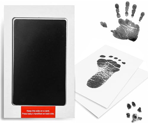 ieron 2 st husdjur tassavtryck bläckdynor, handavtryck och fotavtryck, bläckfritt tryck, kit, familjeminnessak – 15 x 10 cm svart