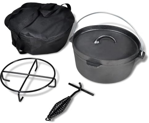 Brokky Olla holandés Incluye Accesorios, 4,2 L Olla Hierro Fundido Olla Hierro Fundido para Pan