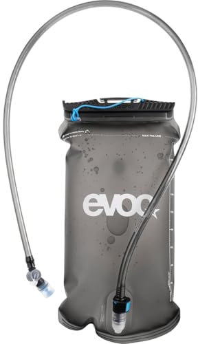 EVOC Hydration Bladder 2 Trinkblase (auslaufsicherer Trinkbeutel mit flexiblem Schlauch und Beißventil, leicht zu reinigen, Volumen: 2 l), Carbon Grey