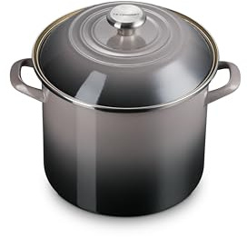 Le Creuset Enamel on Steel Traditional Stockpot, 10 qt., Oyster with Stainless Steel Knob