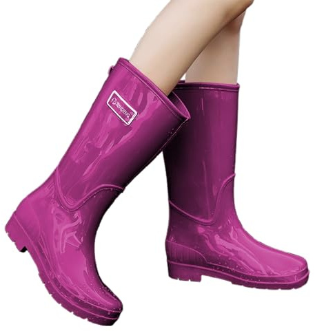 Générique Bottes Caoutchouc Femme Pluie Extérieur Confortable Bottes Randonnées Caoutchouc Antidérapant Chaussures Travail Jardinage Impermeable Bottine