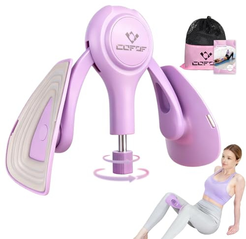 Thigh Trainer for Women, 15-70LB Adjustable Resistance Inner Thigh Exerciser for Pelvic Floor Muscle Repair, Thigh Trainer Kegel Exercise for Shaping, Yoga & Weight Loss at Home Gym - Purple