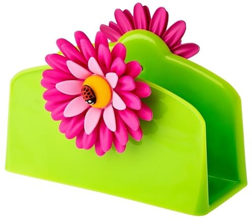 Set - Flower Power Serviettenhalter & Papier - Servitten mit bunten Punkten ~