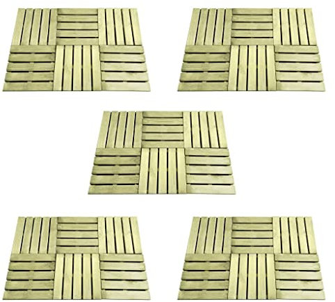 vidaXL 30 lastre di Legno per terrazza Verde pavimentazione Giardino Patio