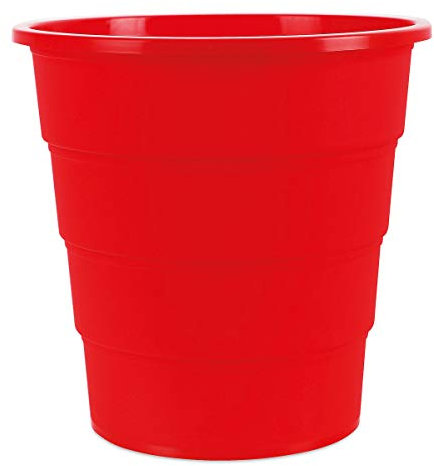 Office Products Model 19054621-04 - Cestino per la carta, 16 litri, in plastica, per ufficio e cucina; 1 pezzo/rosso elegante e pratico, dimensioni: 30,8 x 31 x 30,8 cm